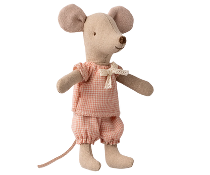Große Schwester Maus rosa in Streichholzschachtel *magnetische Hände