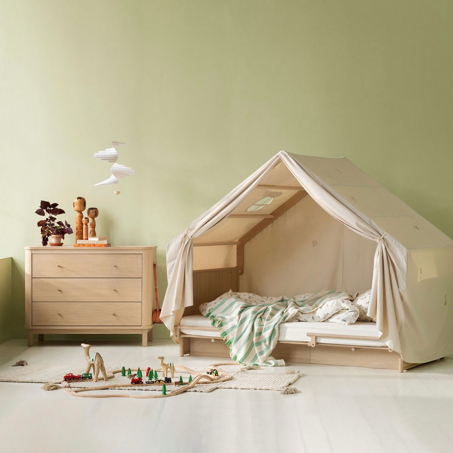 Camp Novel 2in1 Babybett 60x120cm &amp; Bett 120x200 cm, Eiche