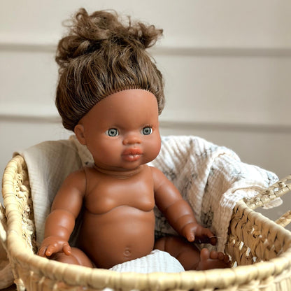 Puppe &quot;Charlie&quot; 34cm mit braunen Haaren und blauen Augen