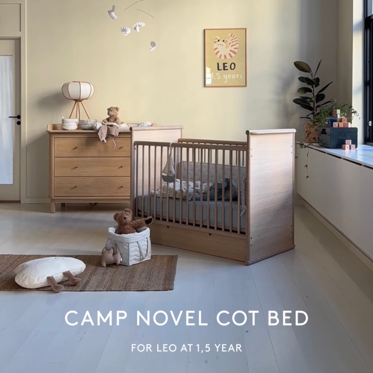 Camp Novel 2in1 Babybett 60x120cm &amp; Bett 120x200 cm, Eiche