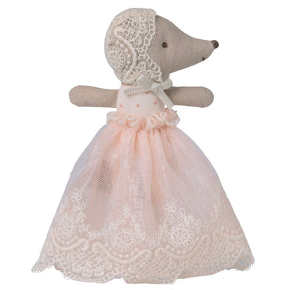 Babymaus im Kleid - Rose