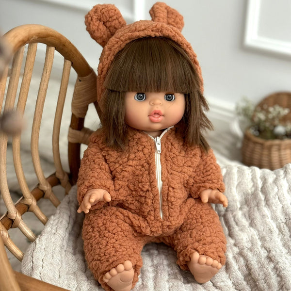 Teddy-Anzug toffee für 34 cm Puppen
