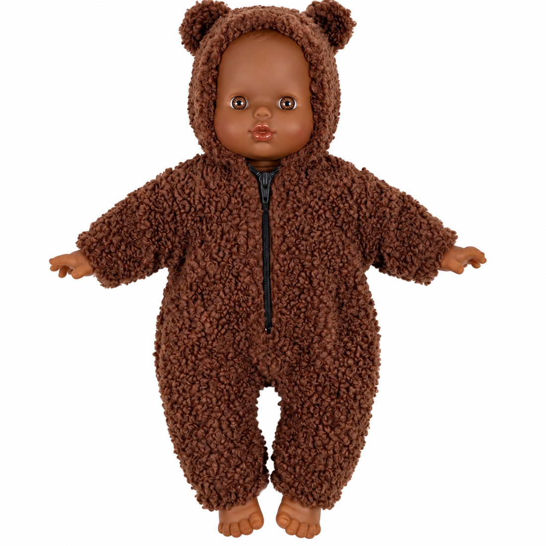 Teddy-Anzug für 28 cm Puppen dunkelbraun