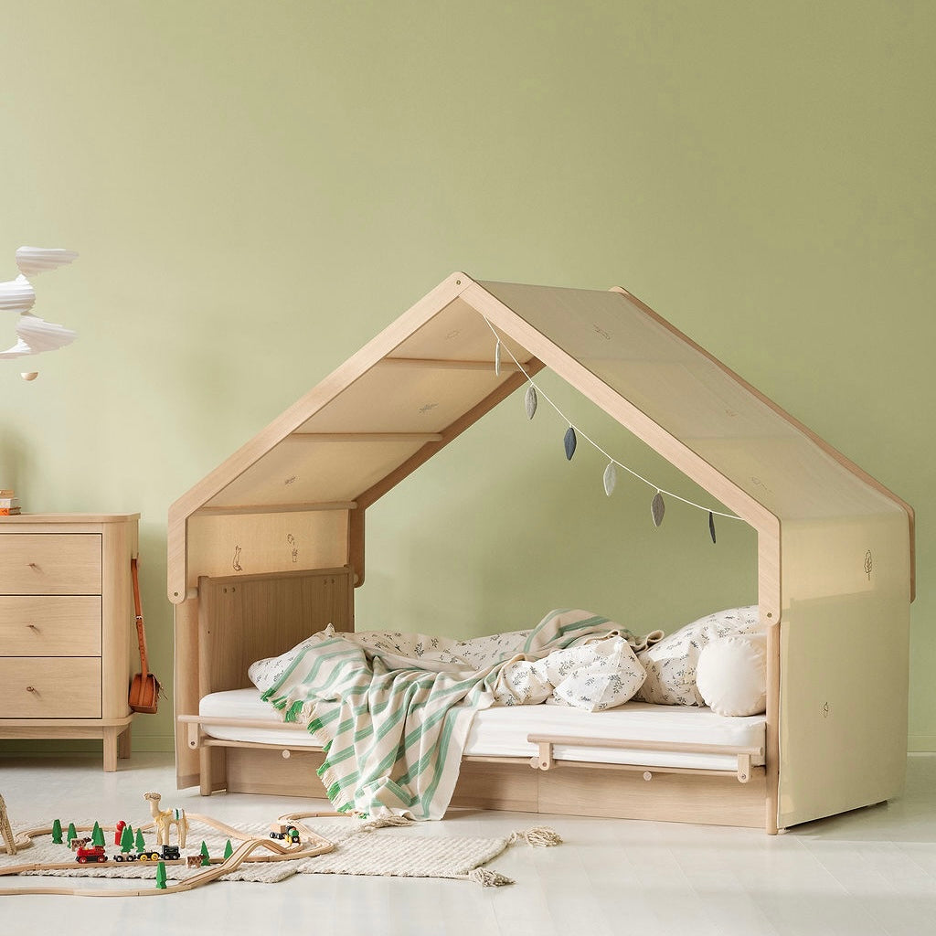 Camp Novel 2in1 Babybett 60x120cm &amp; Bett 120x200 cm, Eiche