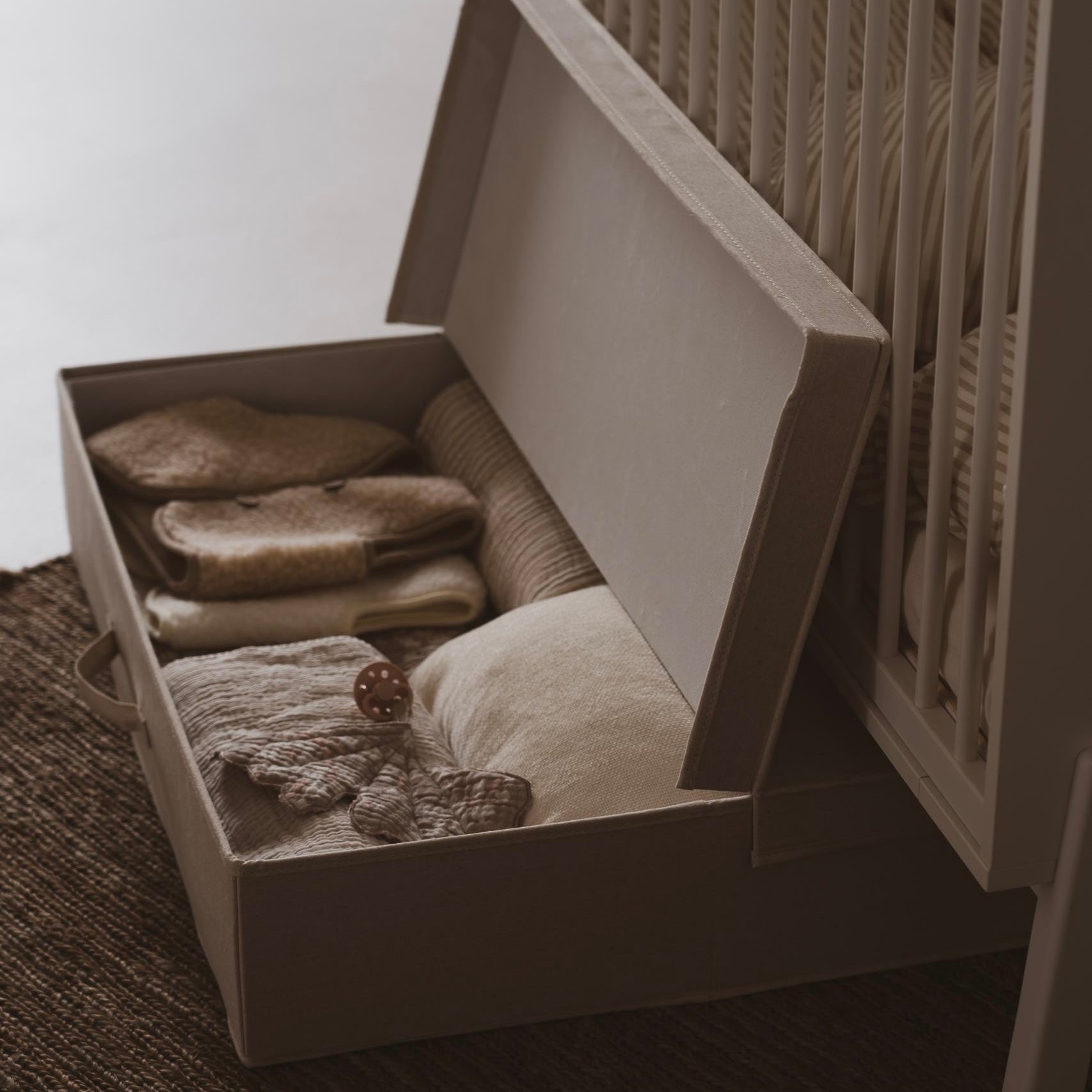 Bettschublade / Aufbewahrungsbox 85x70 cm für Quax Babybetten 120x60 cm / 110 x 70 cm