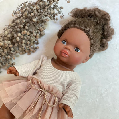 Puppe &quot;Charlie&quot; 34cm mit braunen Haaren und blauen Augen