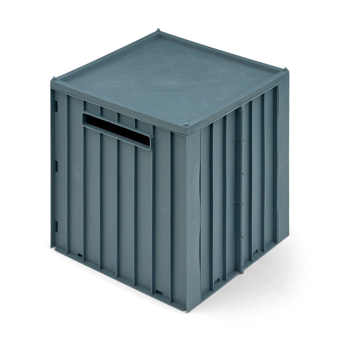 Faltkiste Elijah quadratisch mit Deckel - Whale Blue