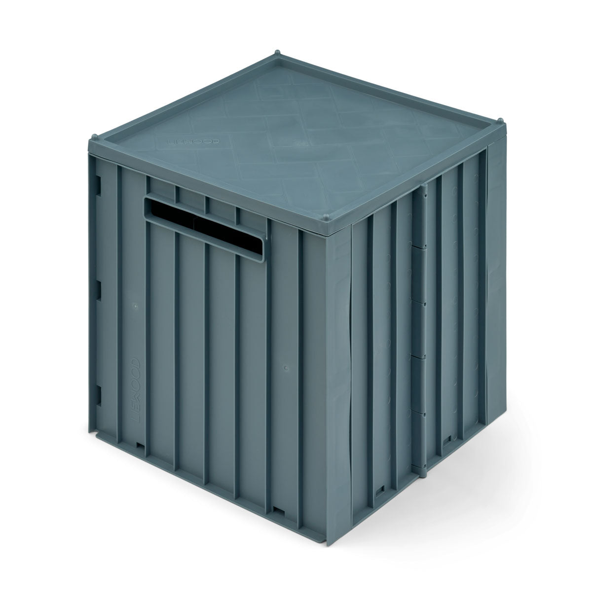Faltkiste Elijah quadratisch mit Deckel - Whale Blue