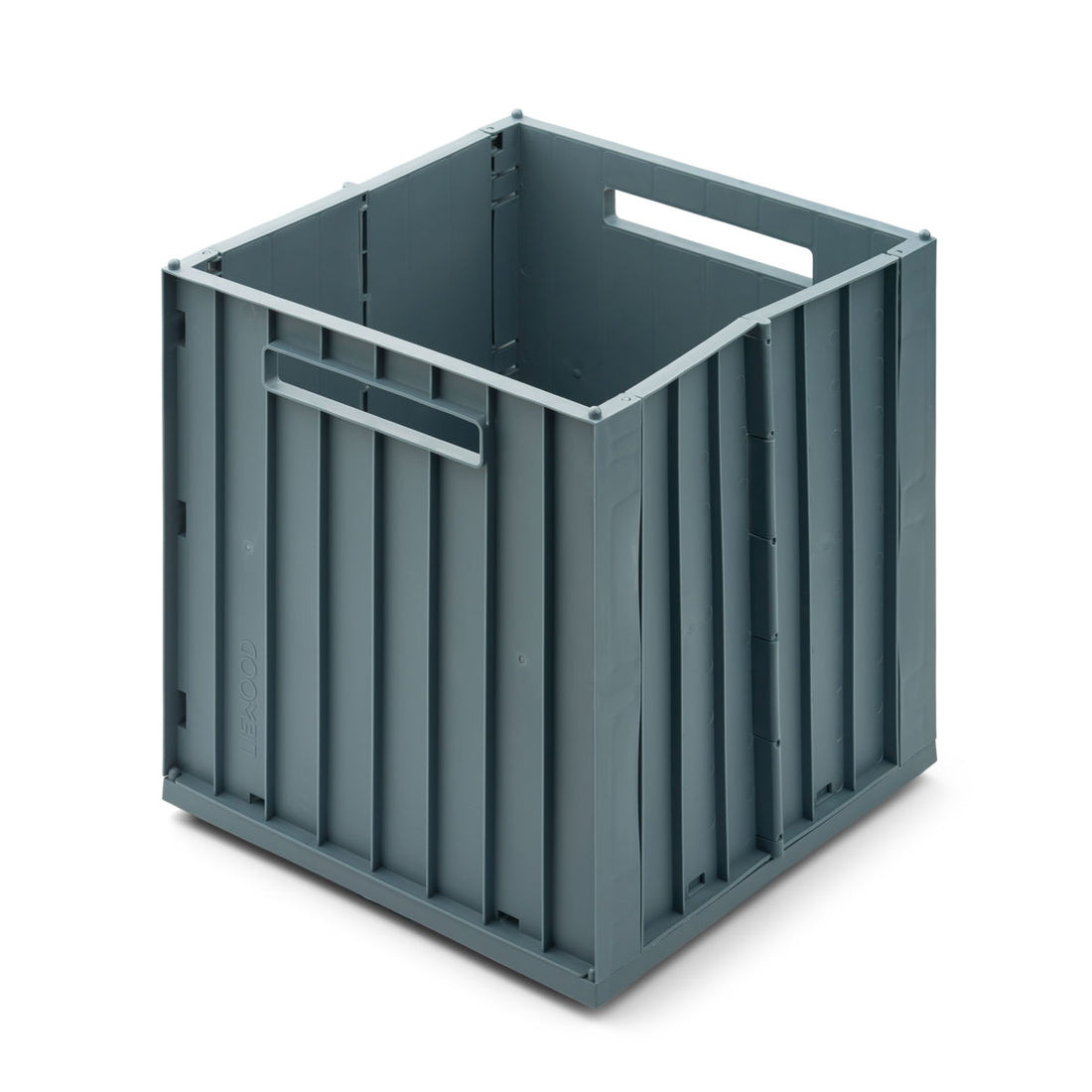Faltkiste Elijah quadratisch mit Deckel - Whale Blue