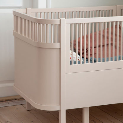 Babybett Sebra (inkl. Umbaumöglichkeit in ein Kinderbett) - Birchbark Rose - little something