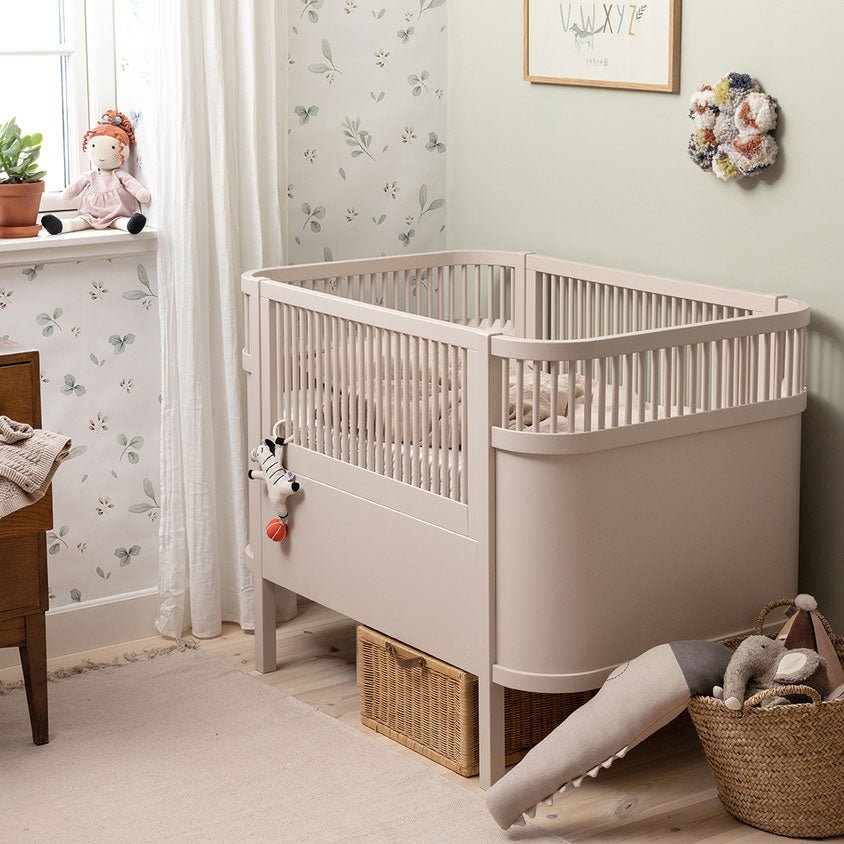 Babybett Sebra (inkl. Umbaumöglichkeit in ein Kinderbett) - Birchbark Rose - little something