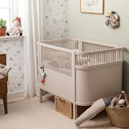 Babybett Sebra (inkl. Umbaumöglichkeit in ein Kinderbett) - Birchbark Rose - little something
