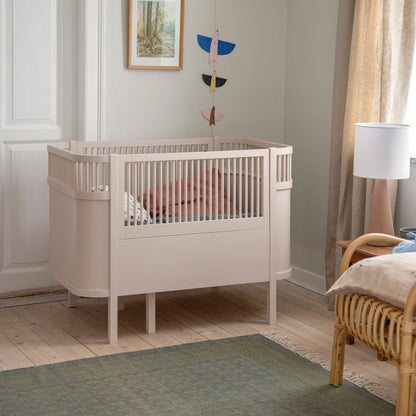 Babybett Sebra (inkl. Umbaumöglichkeit in ein Kinderbett) - Birchbark Rose - little something