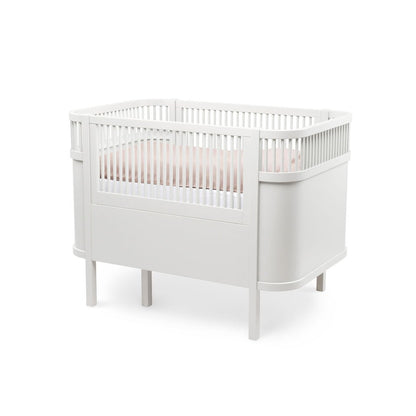 Babybett Sebra (inkl. Umbaumöglichkeit in ein Kinderbett) - Classic White - little something