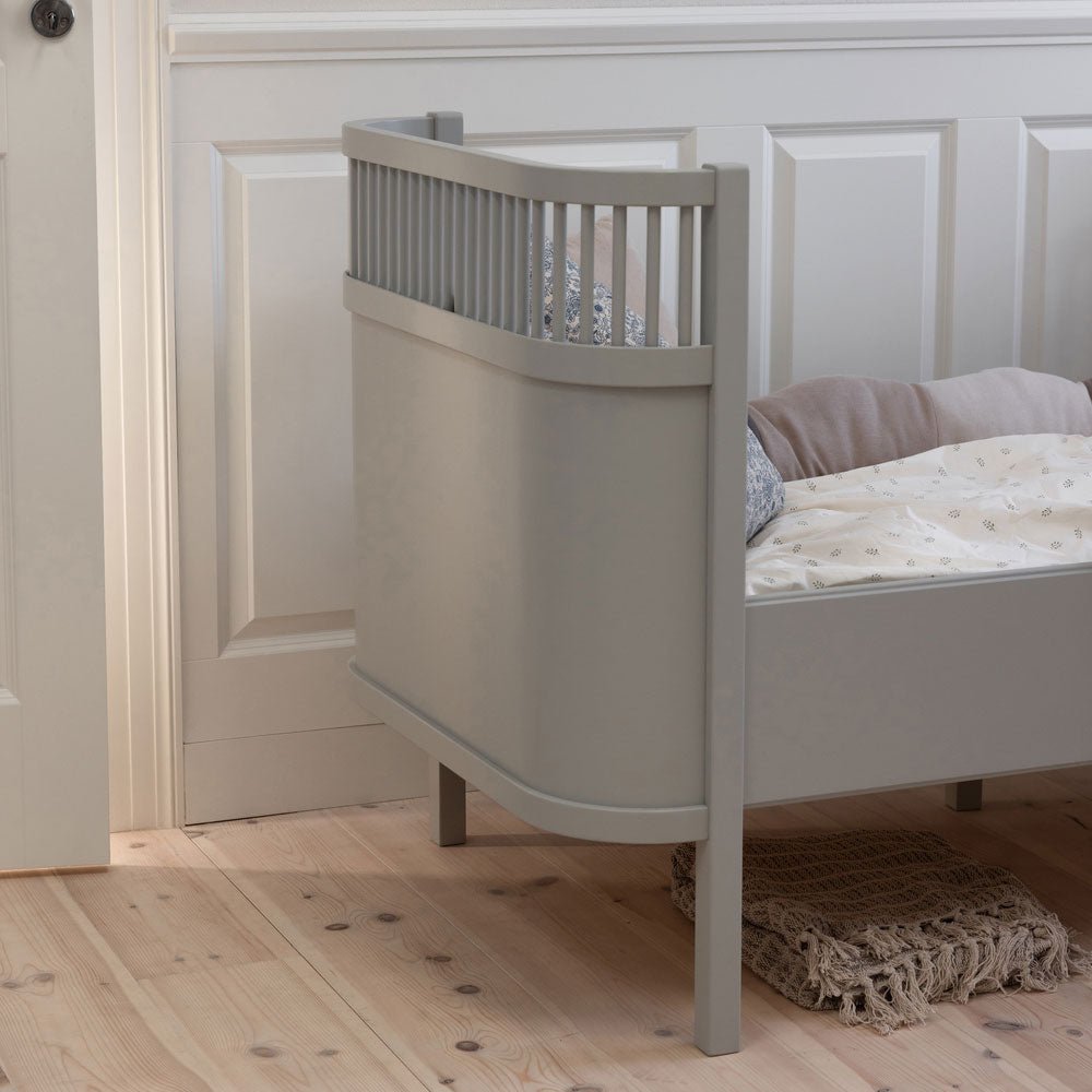 Babybett Sebra (inkl. Umbaumöglichkeit in ein Kinderbett) - Stone Grey - little something