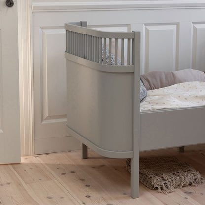 Babybett Sebra (inkl. Umbaumöglichkeit in ein Kinderbett) - Stone Grey - little something