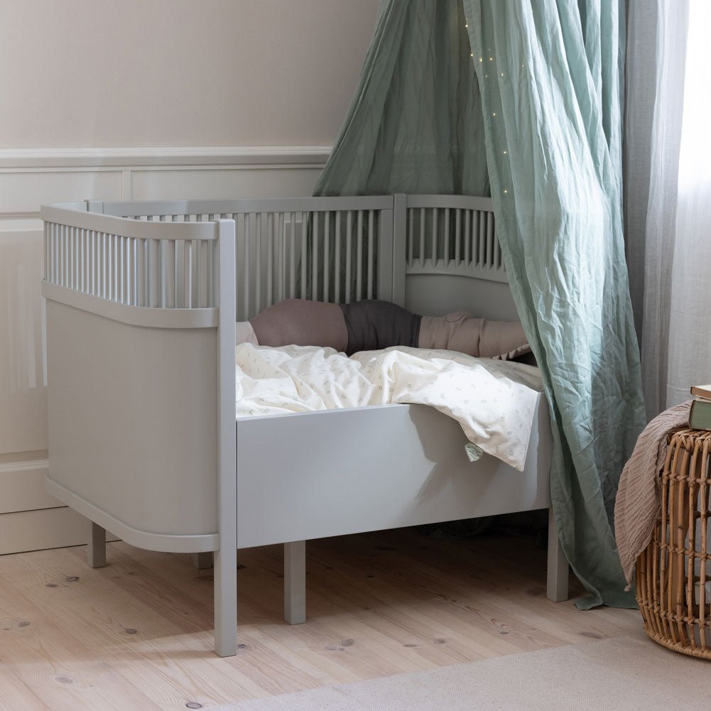 Babybett Sebra (inkl. Umbaumöglichkeit in ein Kinderbett) - Stone Grey - little something
