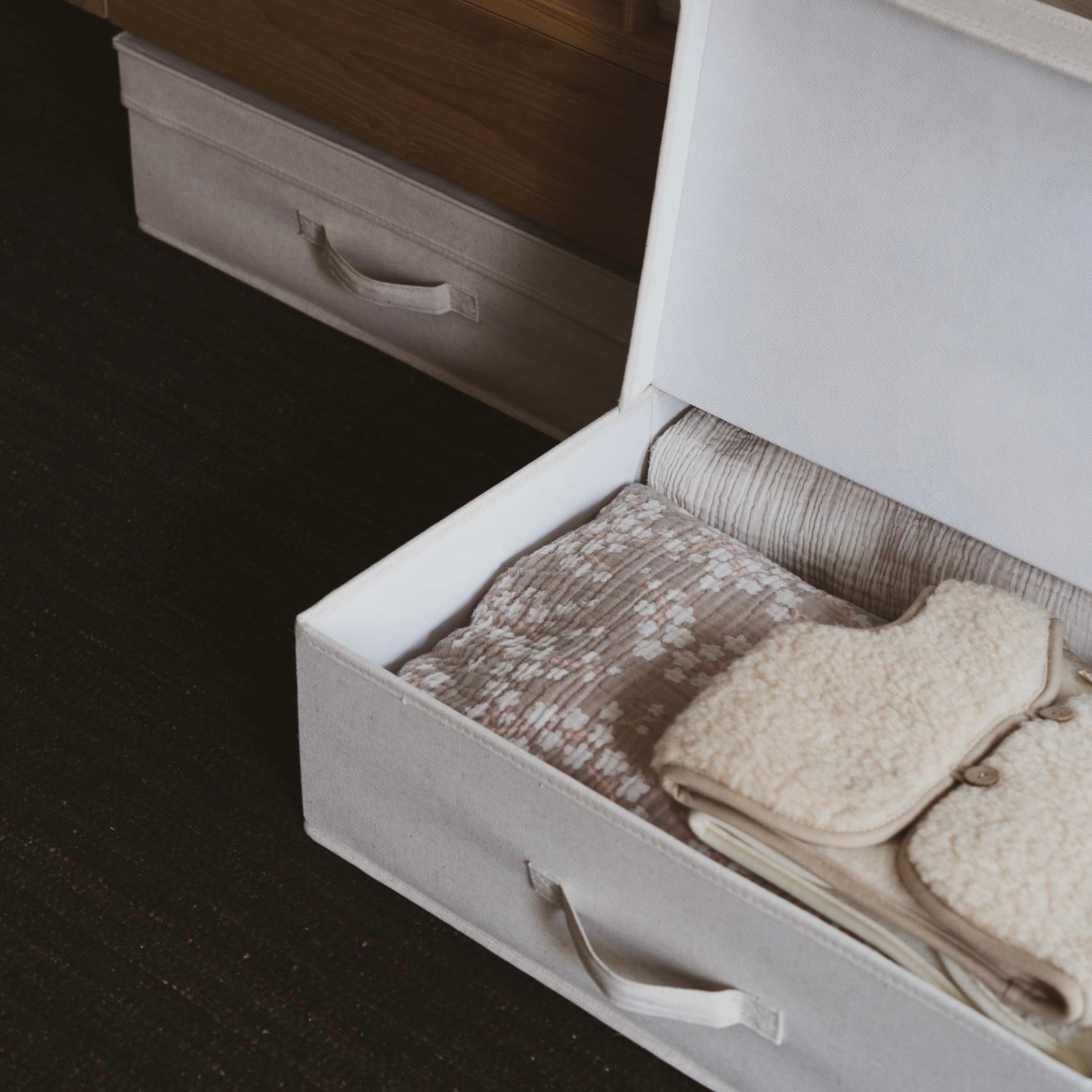 Bettschublade / Aufbewahrungsbox 59 x 70 cm für Quax Babybetten 140 x 70 cm - little something