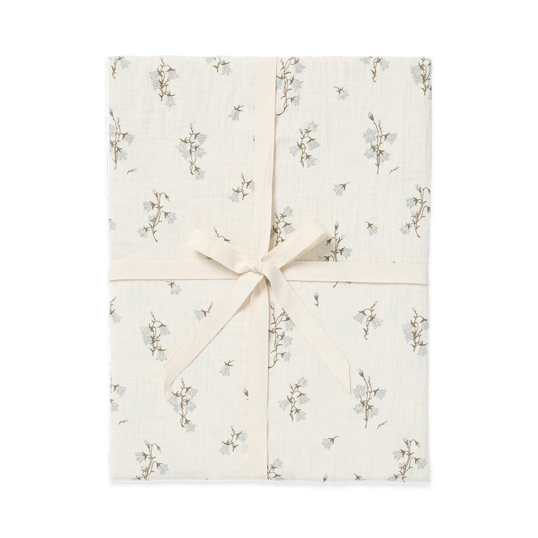 Bio Spannbettlaken 140x70cm aus Musselin &quot;Bluebll&quot; - little something