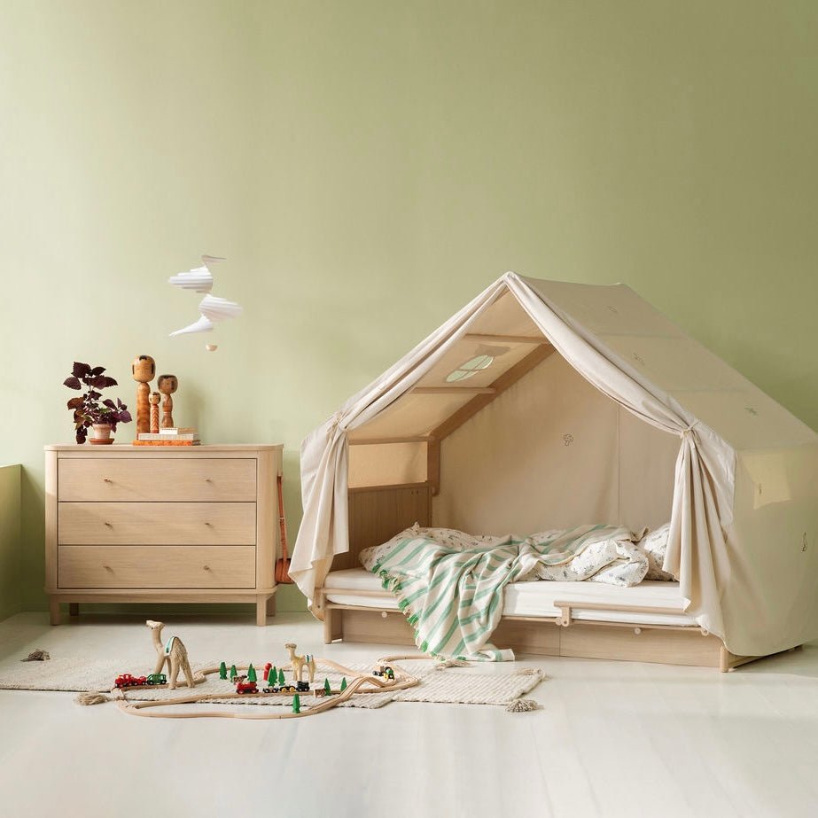 Camp Novel 2in1 Babybett 60x120cm &amp; Bett 120x200 cm, Eiche - little something