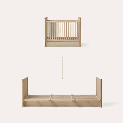 Camp Novel 2in1 Babybett 60x120cm &amp; Bett 120x200 cm, Eiche - little something