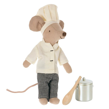 Chef Maus Koch mit Kochtopf und Kochlöffel - little something