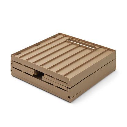 Faltkiste Elijah quadratisch mit Deckel - Oat - little something