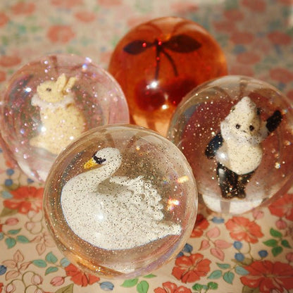 Flummi 2er Set &quot;Bouncing Ball Set Cherry/Swan&quot; - Kirsche/Schwan - little something