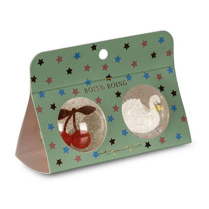 Flummi 2er Set &quot;Bouncing Ball Set Cherry/Swan&quot; - Kirsche/Schwan - little something