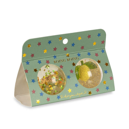 Flummi 2er Set &quot;Bouncing Ball Set Lemon/Tiger&quot; - Zitrone/Tiger - little something