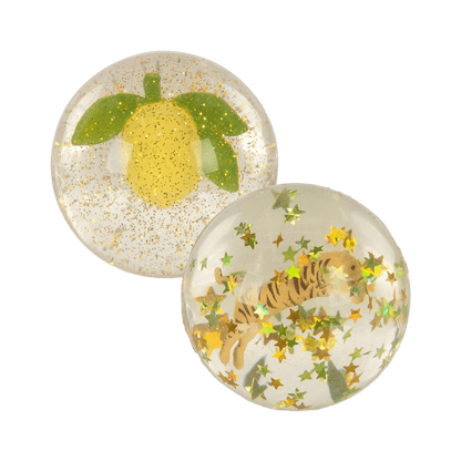 Flummi 2er Set &quot;Bouncing Ball Set Lemon/Tiger&quot; - Zitrone/Tiger - little something