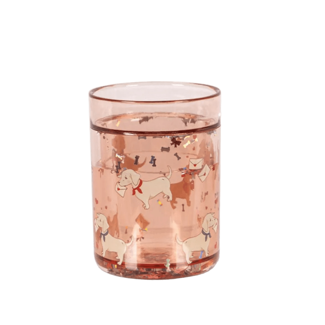 Glitzerbecher Hunde "Glitter Cup Woof Letter" - little something