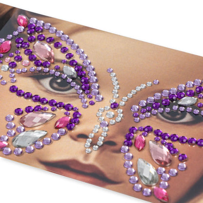 Glitzersteine für das Gesicht selbstklebend &quot;Butterfly Face Jewels&quot; - Purple Rain - little something