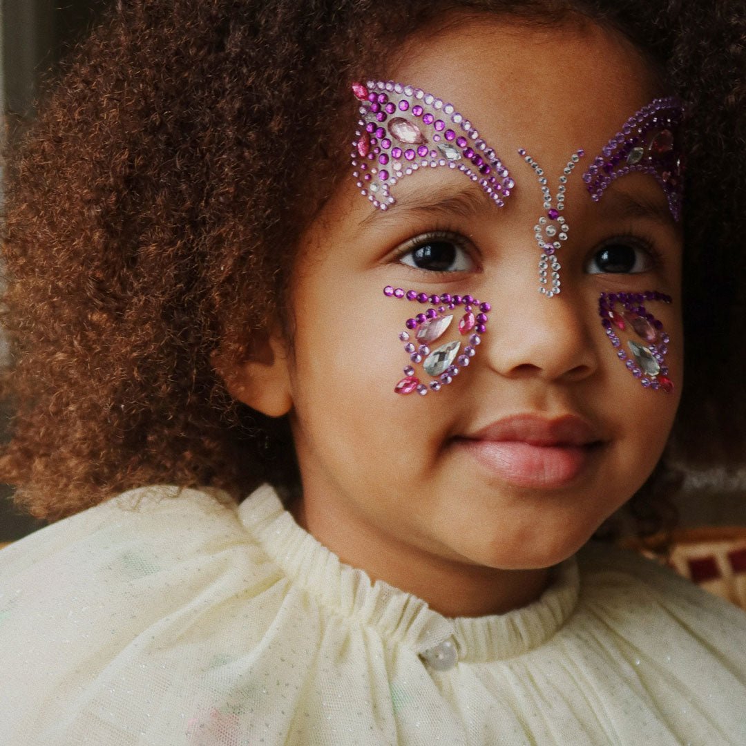 Glitzersteine für das Gesicht selbstklebend &quot;Butterfly Face Jewels&quot; - Purple Rain - little something