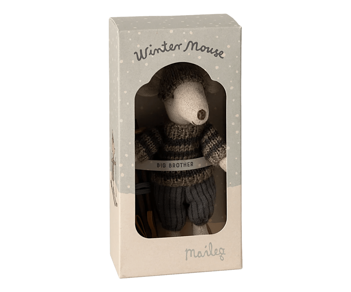 Großer Bruder Winter Maus mit Ski - little something