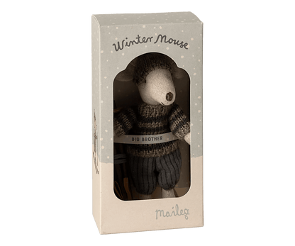 Großer Bruder Winter Maus mit Ski - little something
