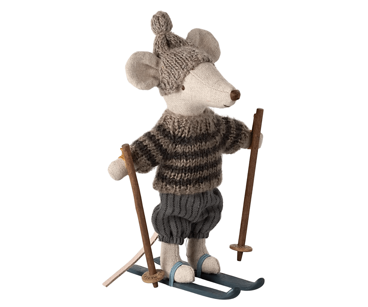 Großer Bruder Winter Maus mit Ski - little something