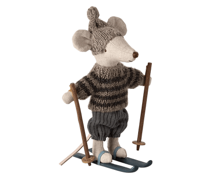 Großer Bruder Winter Maus mit Ski - little something