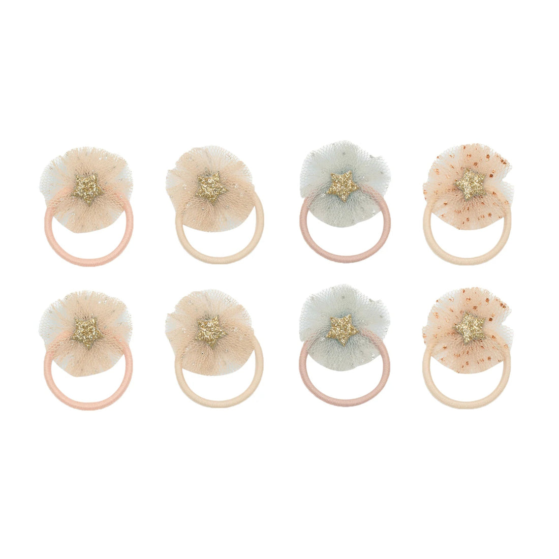 Haargummis Mini Stern Tüll "Mini Tulle Rosette" 8er Set - little something