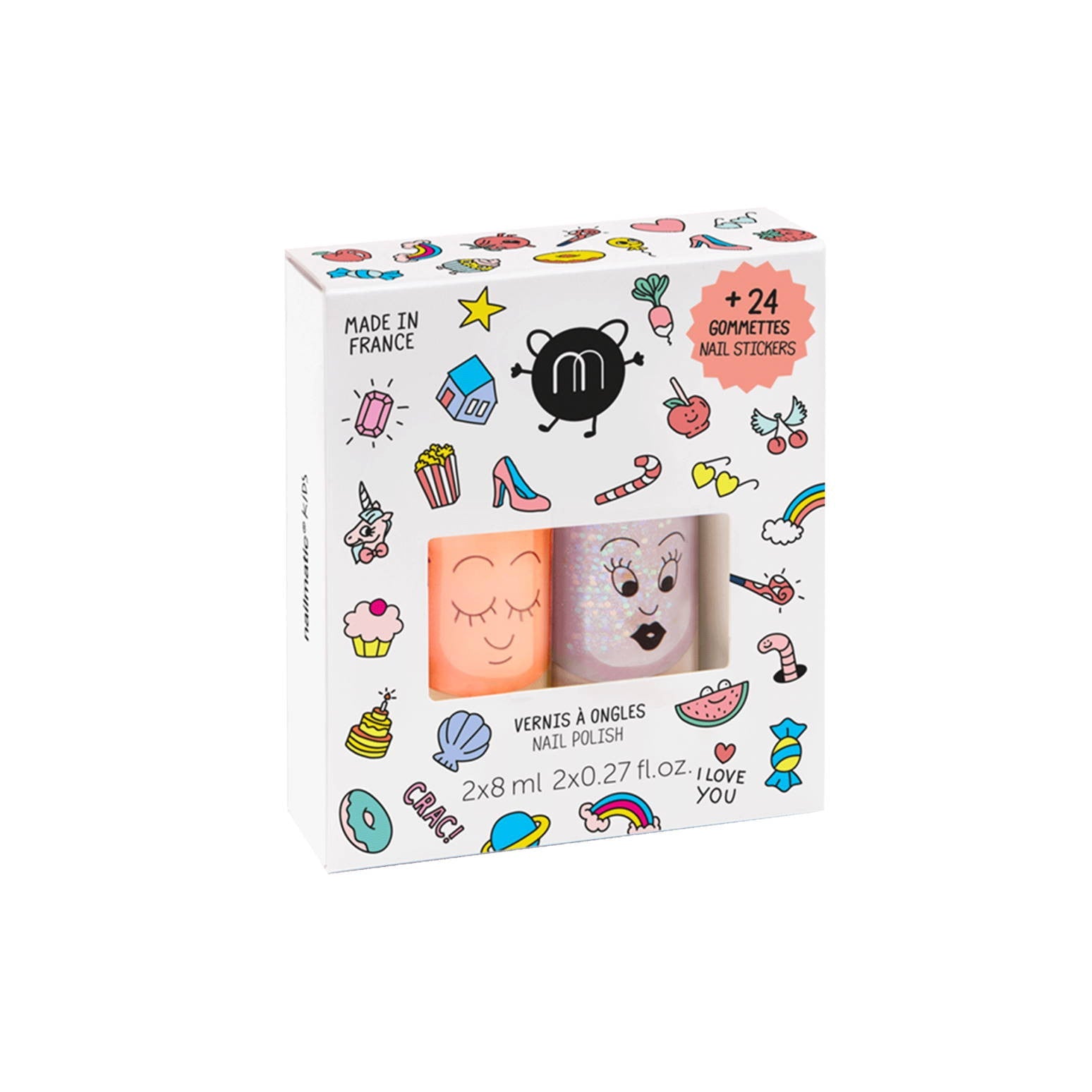 Kindernagellack 2er Set + Nagelsticker CRAC - little something