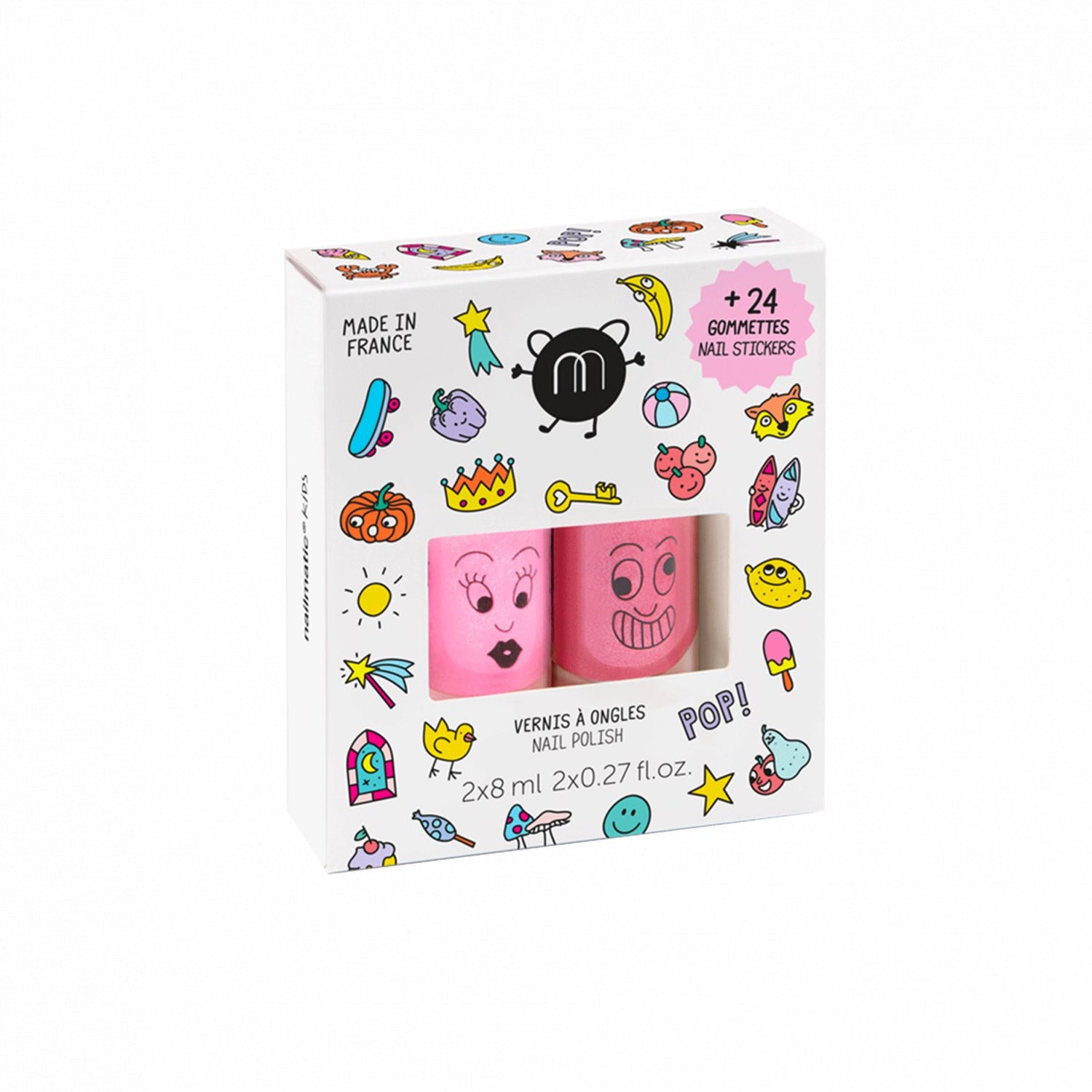 Kindernagellack 2er Set + Nagelsticker POP - little something