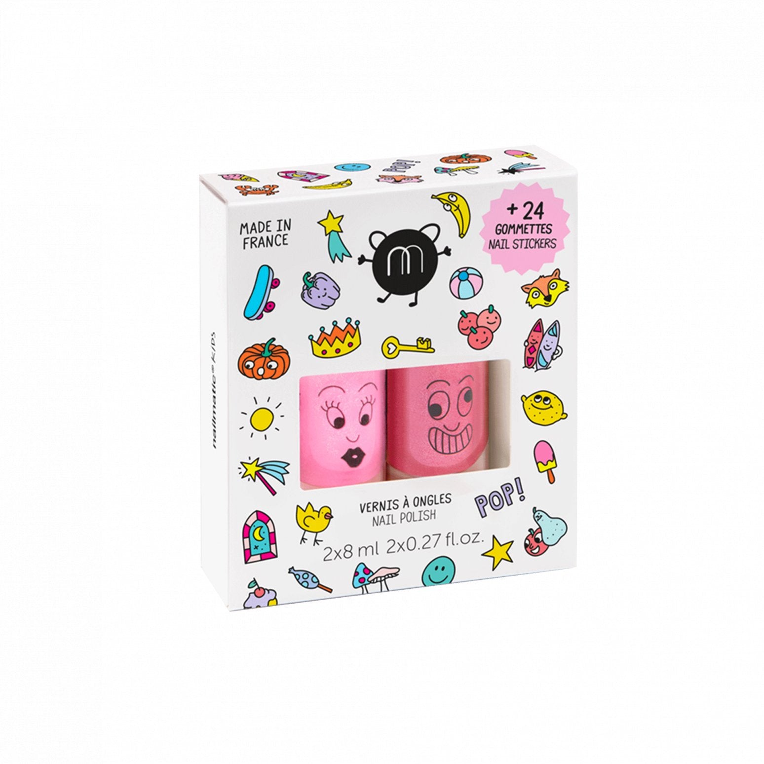 Kindernagellack 2er Set + Nagelsticker POP - little something