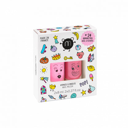 Kindernagellack 2er Set + Nagelsticker POP - little something