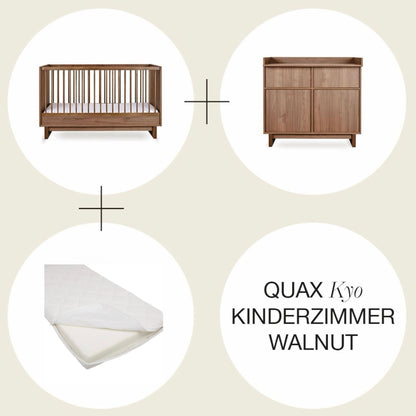 Kinderzimmer-Set Quax "Kyo" - Walnut Wickelkommode &amp; Babybett 140x70cm - little something