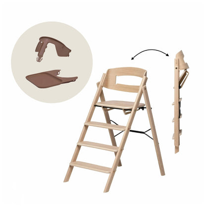 KLAPP Faltbarer Hochstuhl - Eiche natur - Baby Bundle I (inkl Sicherheitsbügel &amp; Tablett) - mocca - little something
