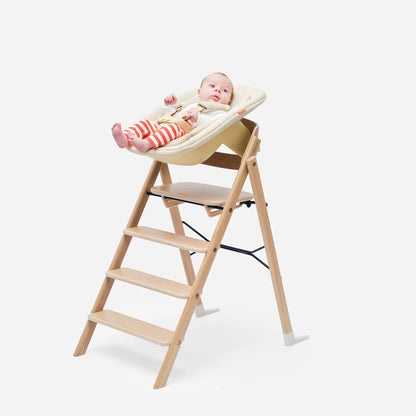 KLAPP Faltbarer Hochstuhl - Eiche natur - Newborn Bundle (inkl Neugeborenenaufsatz &amp; Füße) - desert sand - little something