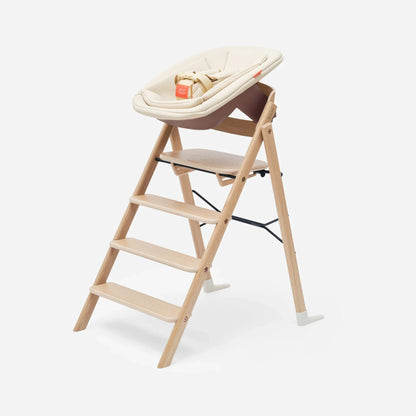 KLAPP Faltbarer Hochstuhl - Eiche natur - Newborn Bundle (inkl Neugeborenenaufsatz &amp; Füße) - mocca - little something