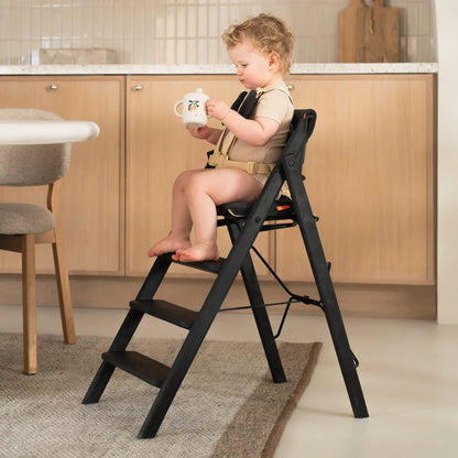 KLAPP Faltbarer Hochstuhl - recycelt schwarz - Baby Bundle II (Kissen &amp; Gurte) - little something