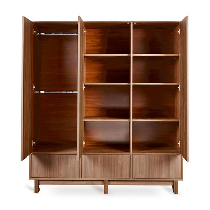 Kleiderschrank 3 - türig Kyjo - Walnut - little something