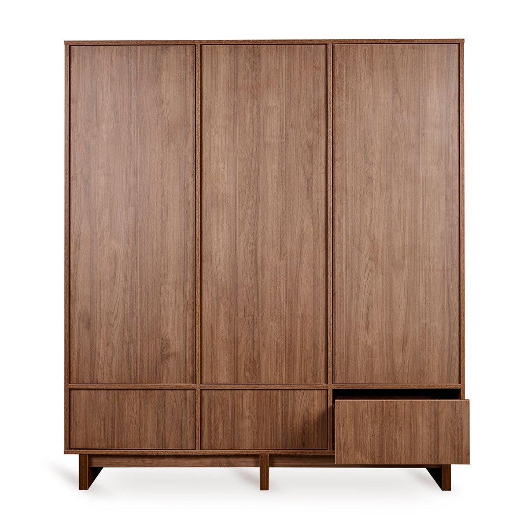 Kleiderschrank 3 - türig Kyjo - Walnut - little something